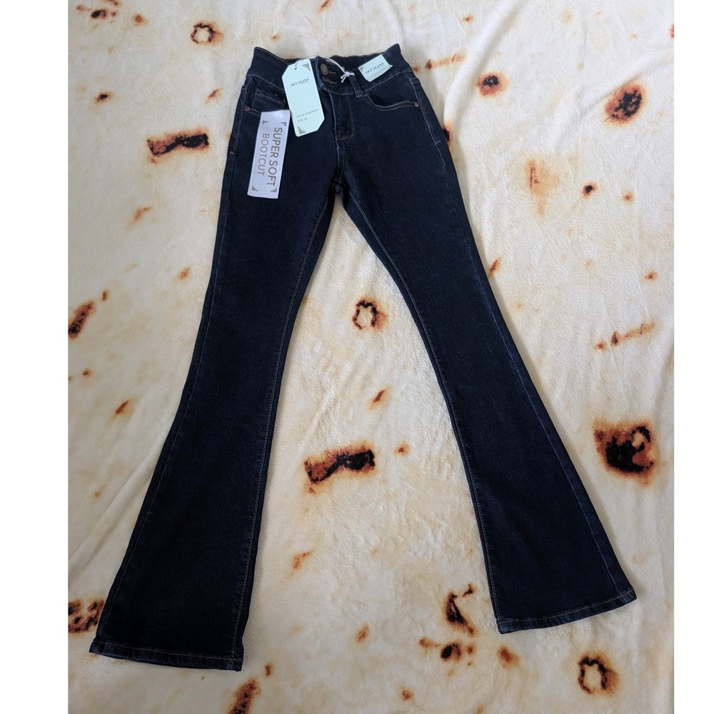 Sky Jeans Womens‎ Super Soft Bootcut Dark Wash Denim Jeans R/H2258-00 Size 00